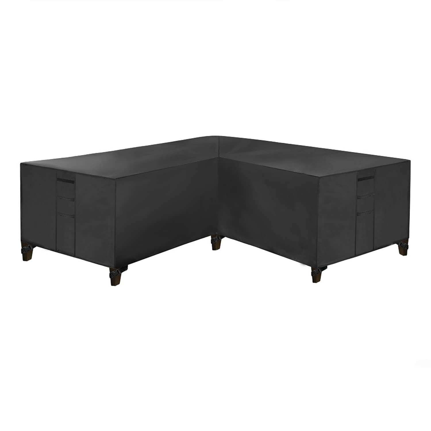 Housse de canapé imperméable d'angle pour protéger votre salon de jardin noir en hiver