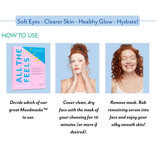 Patchology "All The Feels Sheet Masks - Hydrating Face Masks For Dry Skin And Blotchy Redness. Facial Sheet Mask Skincare Treatment To Reduce Puffiness, Redness And Wrinkles (3 Piece Set) #TOP4