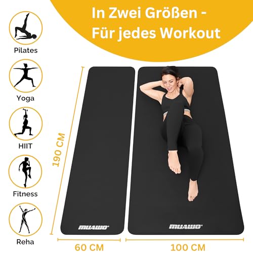 Gymnastikmatte 1,5 cm Muawo mit Tragegurt und Tasche