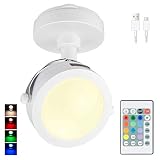 HONGUT Picture Light Rechargeable, LED Accent Lights Indoor, Cordless Puck Light with Remote, 12 Col
