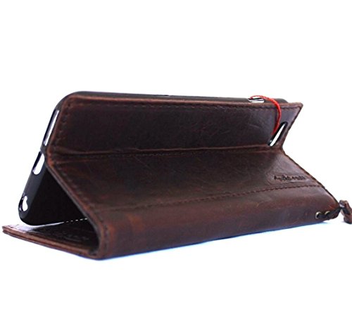 Genuine Italian Leather Hard Case For Iphone 6 6S 4.7 Inch Book Wallet Slim Cover Handmade S Luxury Card Slots Thin Brown Daviscase #TOP5