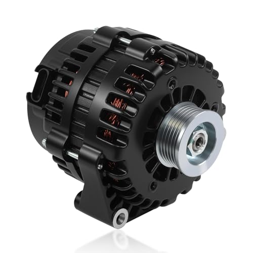 ES1024BK Alternator Compatible with GM LS Truck AD244 4.3L 4.8L 5.0L 5.3L 5.7L 6.0L 6.5L 6.6L 8.1L 1999 2000 2001 2002 2003 2004 2005 2006 12V 220A High Output 4 Pin 6-Groove Pulley C/W
