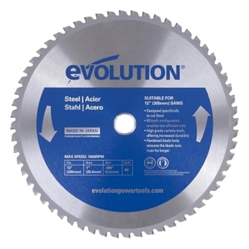 Evolution Power Tools 12BLADEST Steel Cutting Saw Blade, 12-Inch x 60-Tooth by EVOLUTION - Used condition - US$57.40