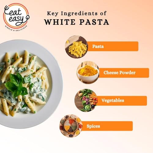 Image of Eat Easy Ready To Eat Jain Pasta- 100gm | Freeze Dehydrated | Just Add Water and Cook | No Onion No Garlic, Vegetarian Healthy Instant Creamy Pasta Food for Travel, Trekking, Campign, Hostel
