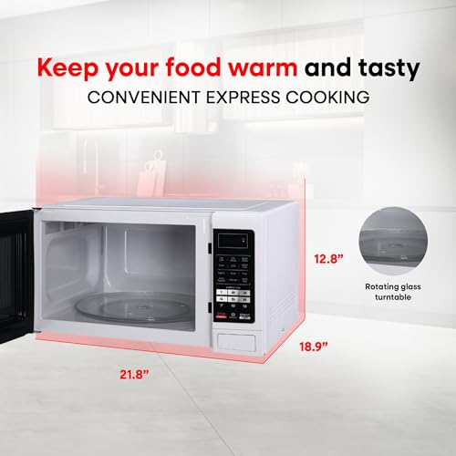 Magic Chef Countertop Microwave Oven, Small and Compact, 1100 Watt, 1.6 Cu Ft, White - Thumbnail 3