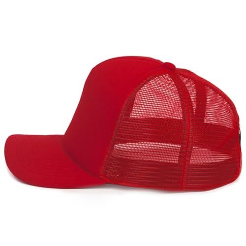Boné Trucker Liso Aba Curva Com Regulagem (Vermelho)
