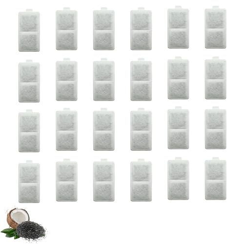 24 Packs Nispira Replacement Large Water Filter Compatible With Whisker City Automatic Pet Fountain For Cat Dog Size 5"L x 2.5"W