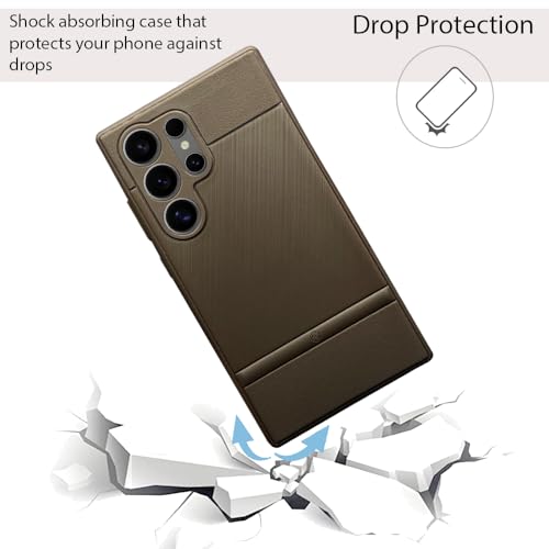 Image of NIUKIN Super Frosted Shield Pro Soft Back Case for Samsung Galaxy S24 Ultra | Shockproof Scratchproof Cover (Brown Titanium)