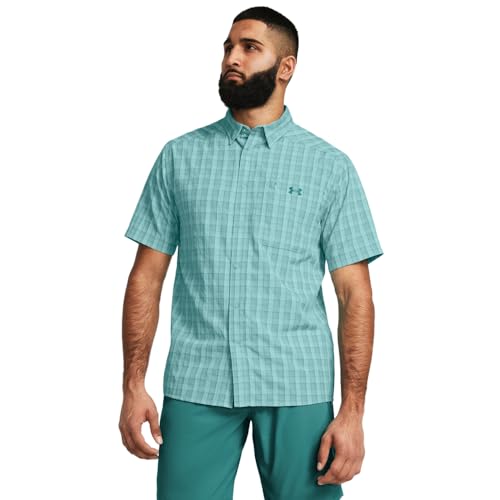 Under Armour Men's Drift Tide 2.0 Plaid Short-Sleeve T-Shirt, (421) Blue Foam/Blue Foam/Coastal Teal, Medium