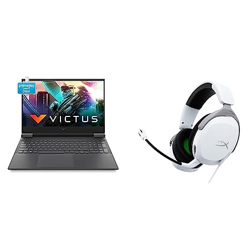 Image of HP Victus Gaming AMD Ryzen 5 5600H Processor 16.1 inch(40.9 cm) FHD Gaming Laptop & CloudX Stinger 2 Core (White)