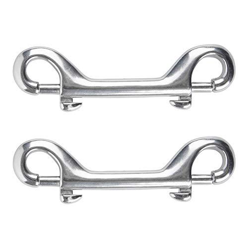 Faneta 316 Stainless Steel Double Ended Bolt Snap Hook, Marine Grade Double End Diving Clips, Heavy Duty Trigger Chain Clip Key Holder For Pet Feed Bucket Hammock Horse Tack (2-Pack) (115Mm Silver) #TOP4