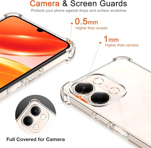 Image of Lustree Compatible with vivo Y21 5G Back Cover| Clear + TPU Case with 4 Corner Air Cushion Protection & Camera Protection | Slim& Stylus Cover for vivo Y21 5G