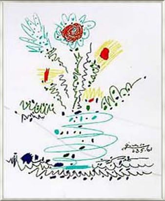 ポスター パブロ ピカソ サマーブーケ 額装品 アルミ製ベーシックフレーム ライトブロンズ