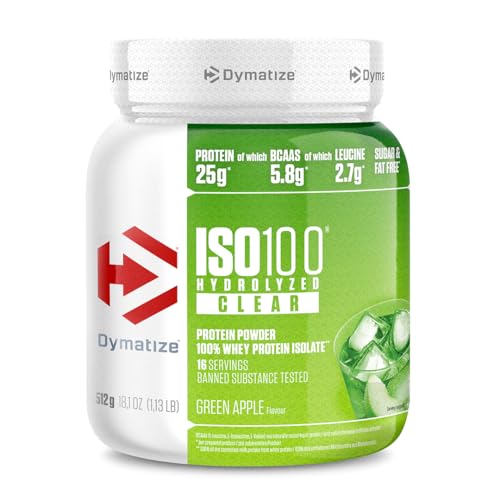 Dymatize Iso 100 Hydrolized Clear Green Apple 512G Whey Protein Powder