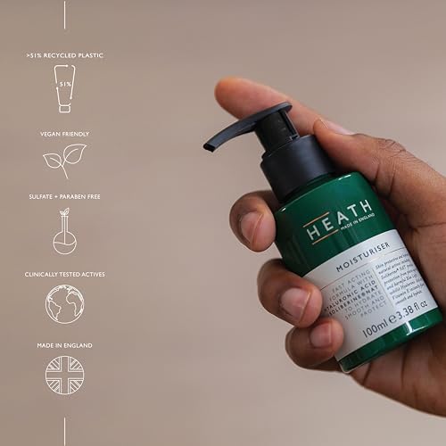 Heath Moisturiser for Men - Fast Acting Face Moisturiser - With Hyaluronic Acid and Soliberine NAT - To Hydrate and Protect Your Skin From Damage - Vegan Friendly - 100 ml - Image 6