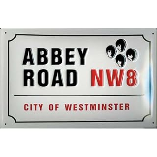 Plaque en acier gaufrée Abbey Road (Beatles) - Les Beatles, Paul McCartney, John Lennon, RIngo Starr, George Harrison
