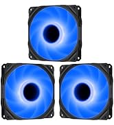 upHere 120mm Miroir Ventilateurs de Boitier PC Silencieux Haute Performance Bleu LED 3 PIN，3 pièc...