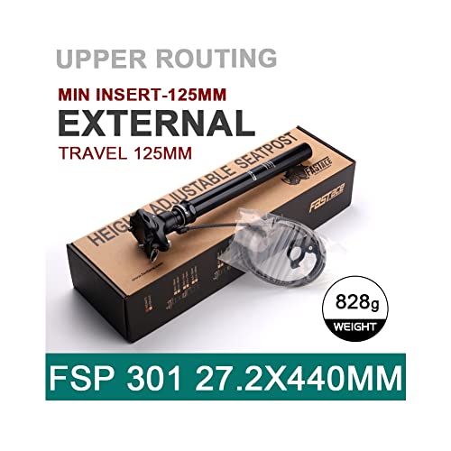 Bibike Dropper Post 27.2/30.4/30.9/31.6/33.9mm x 440mm Length 125mm Travel Remote External Cable