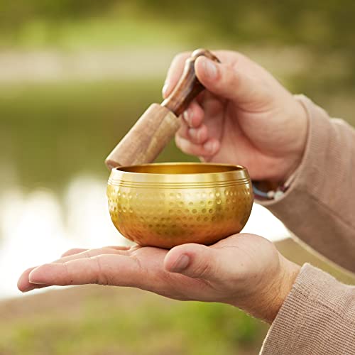 Prajna Tibetan Singing Bowl Set - Handcrafted Meditation Sound Bowl For Yoga, Chakra Healing, Mindfulness And Prayer With Wooden Striker And Cushion #TOP5