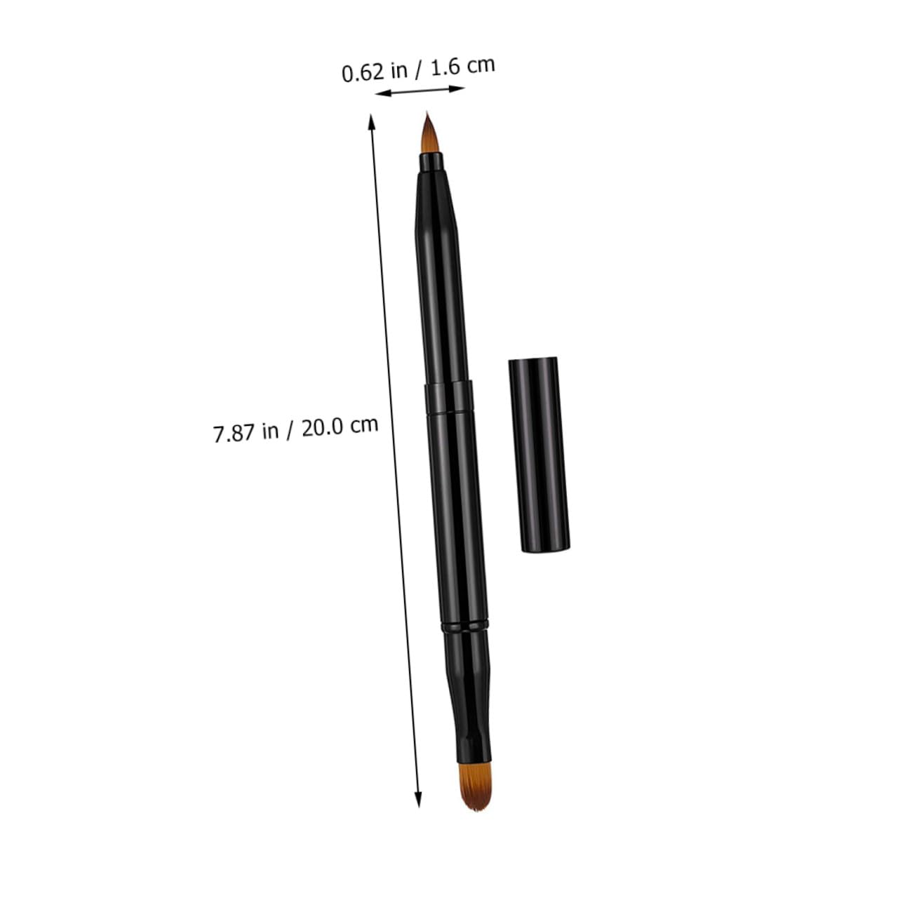 GALPADA 2pcs Double-ended Retractable Lip and Eyeliner Makeup Brushes, Multi-function Portable Cosmetic Brush Set for Precise Lipstick and Eye Makeup Application