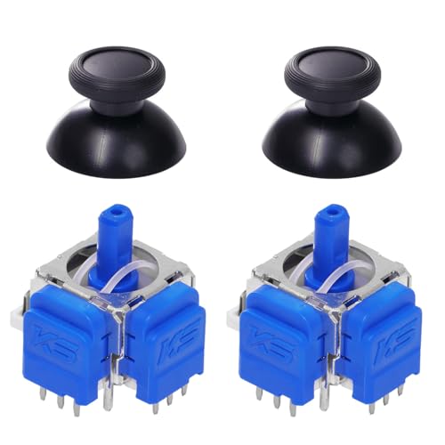 K-Silver TMR Joystick Replacement with Video Guide, JS13 Pro Thumbsticks - No Drift High PrecisionElectromagnetic Stick Repair Module with Thumbstick Caps (A Pair for Switch Pro Controller)
