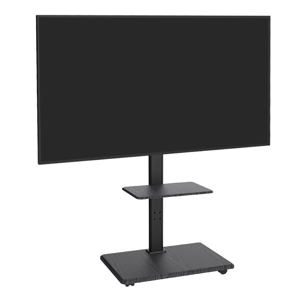 Delphos mobiler TV Ständer mit Ablage, TV ca. 32-70 Zoll / 45 kg, viele VESA-Größen, Höhe variabel montierbar bis ca. 130 cm, schwarz, TV-Standfuss, XTR-FS4010