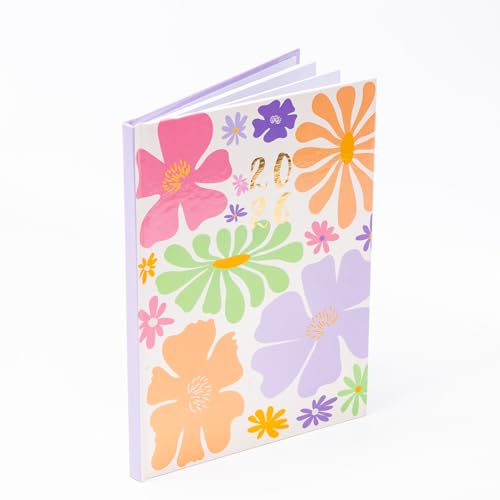 evelay 2026 Dairy A5 Week To View Full Year Fancy Planner Organiser Journal Hardback Cover & Ribbon (Matisse) - Image 2