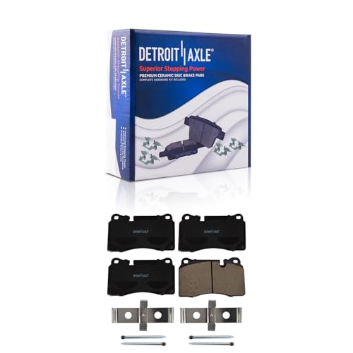 Image of Detroit Axle - Front Brake Kit for 2006 2007 2008 2009 | Land Rover Range Rover Sport Replacement Drilled & Slotted Disc Brake Rotors Ceramic Brake Pads