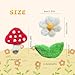 ORIESSE Cute Car Decor,Plant Car Air Freshener,Handmade Mushroom Flower Leaf Car Vent Clips,3pcs Refillable Woolen Felt Essential Oil Diffuser(Red,White,Green)