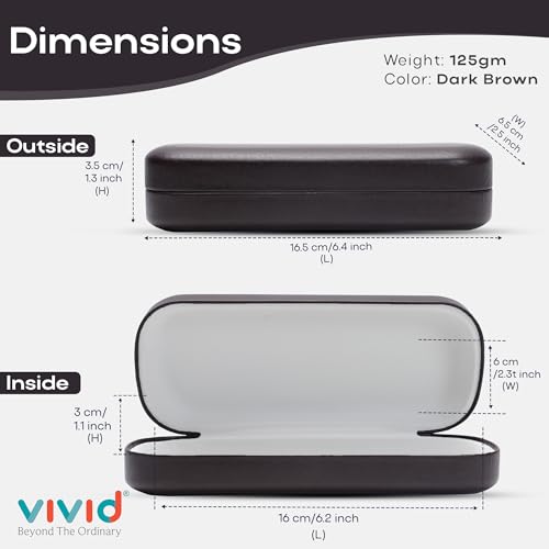 Image of VIVID Vision Unisex Adult Eyewear Specs Case Cover | Screw Driver | Free Cloth | Protect Eye Glasses | Chashma Dibbi | Spectacle Box | HINGE-SPRING | Metal | 3 IN 1