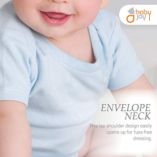 Soft Cotton Onesies, Short Sleeve Lap Shoulder Bodysuit, Wsse White 24-36 5-Pack #TOP6