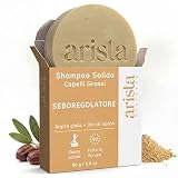 Arista Shampoo Solido per Capelli Grassi, Shampoo Seboregolatore con Frutto Sidr in Polvere, Jojoba e Argilla Gialla, Senza Solfati Siliconi Parabeni, Shampoo Cute Grassa (80 g)