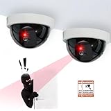 BlissKiss Fake Security Camera - Realistic Dummy Surveillance System, Indoor/Outdoor Use, Easy Installation, Theft Deterrent, Flashing Red LED Light (2)