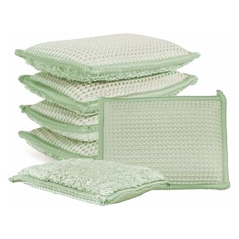 GUOYUANGLO Bamboo Kitchen Sponges Heavy Duty Natural Cleaning Sponges Green-6 Pack Cover