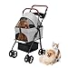 Hund und günstig Kaufen-Utaxuper Haustierwagen Hundebuggy Katzenbuggy Reflektoren Mit Faltbarer Hundewagen Mit Regenschutz Sonnenschutz Netzfenster Für Kleine Mittlere Haustiere Auf Reisen 1 Satz