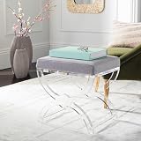 Safavieh Home Collection Delfina Clear Acrylic Ottoman,