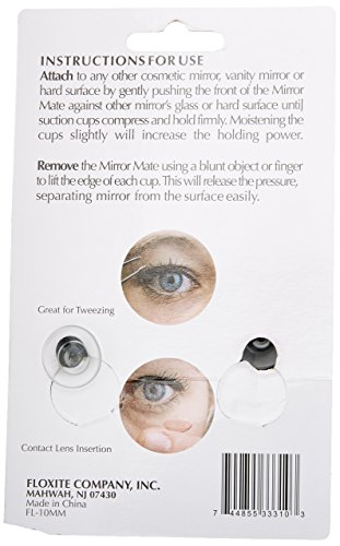 Floxite Fl10mm 10x Mini Mirror Mate with Suction Cups, Black