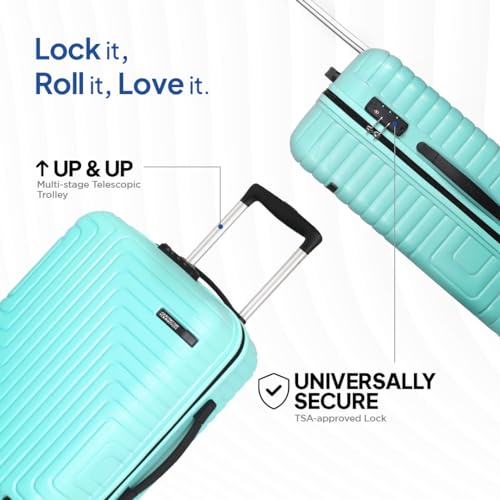 Image of American Tourister Ivy NXT|Small Size Cabin Trolley Bag (55 cm)|360 4 Wheel Spinner Travel Luggage|Hard Case Polycarbonate (PC) Suitcase|Mounted TSA Lock|Turquoise