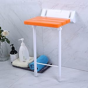 MANY Opklapbare Douchestoel Wandmontage Badkamer Veiligheidszitje Bench Douchekruk Stoel Met Steunpoten, ABS En Aluminiumlegering, Capaciteit Van 390 Lbs