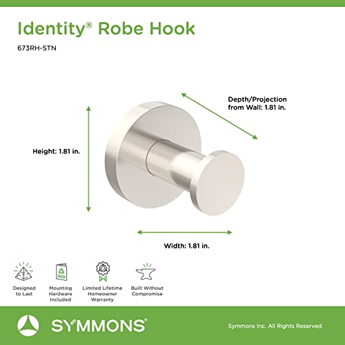 Symmons 673Rh-Stn Identity Wall-Mounted Robe Hook In Satin Nickel #TOP2