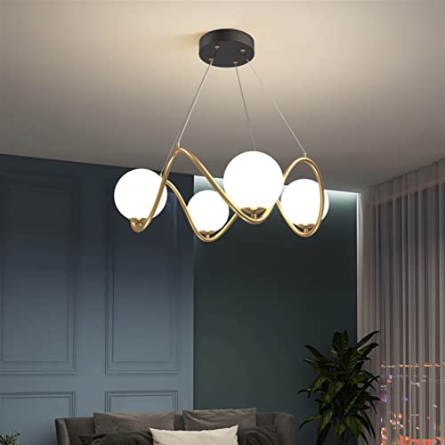 Lustre en boule de verre moderne pour salon et salle à manger chic