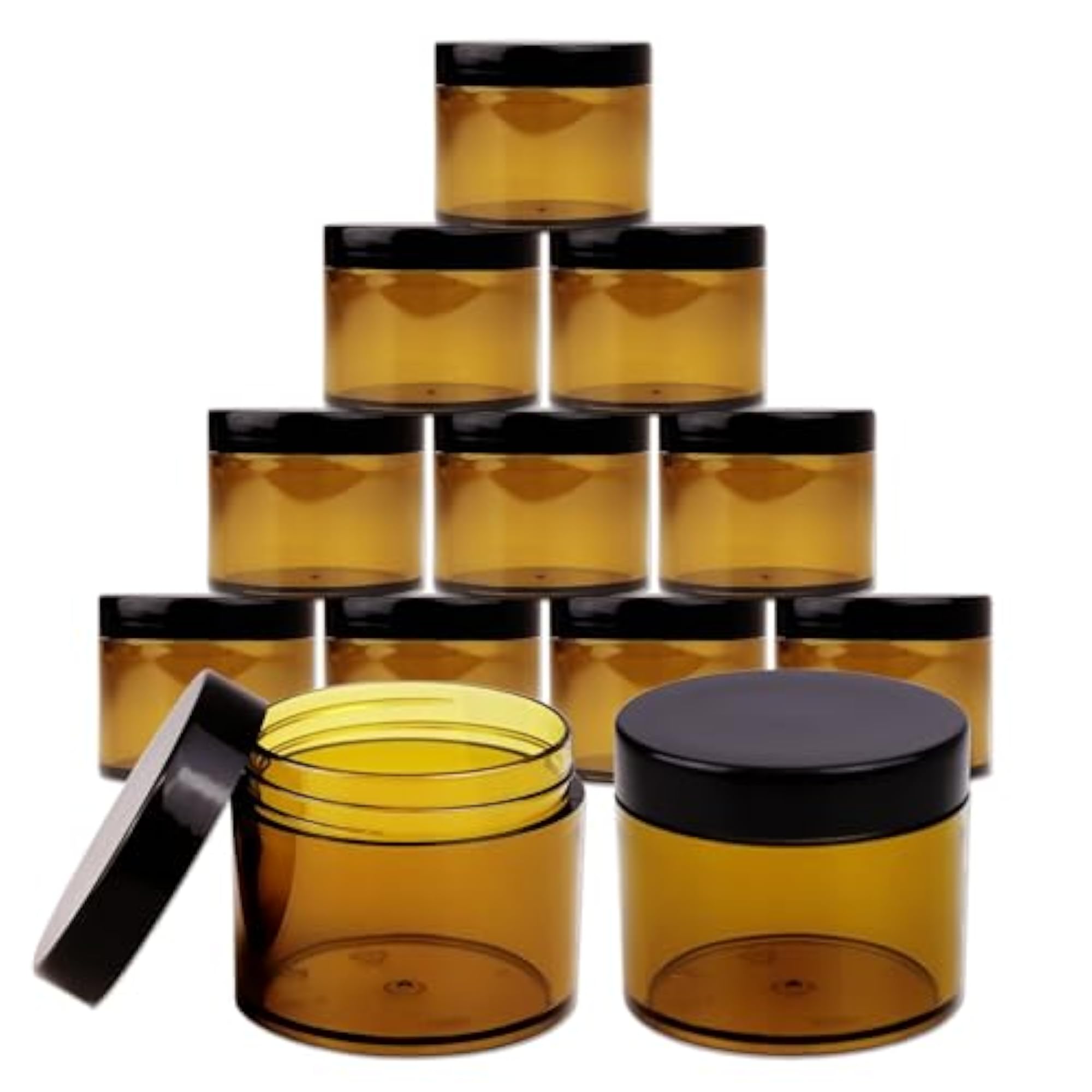 60 Grams Round Amber Clear Plastic Container Jars