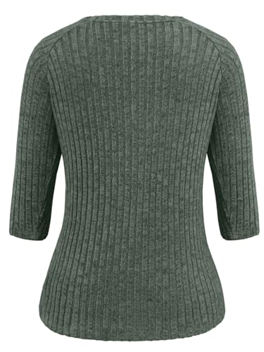 Image of JomeDesign Sweaters for Women 3 /4 Sleeve Shirts Crew Neck Sweatshirts Loose Casual Blouses Fashion Tops