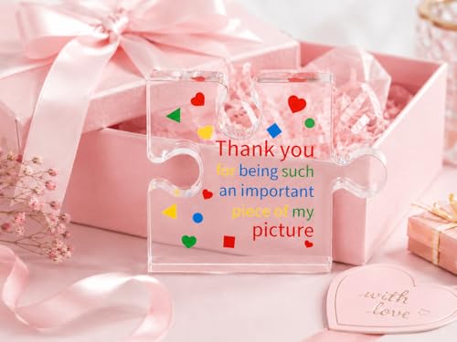 Teacher Appreciation Gifts Decorative Plaque- Colorful Thank You Picture Sign Acrylic Block Puzzle- Thank You Gifts for Teacher Day Valentines Day, Graduation Christmas - Positive Emotional Gift Women — view 4