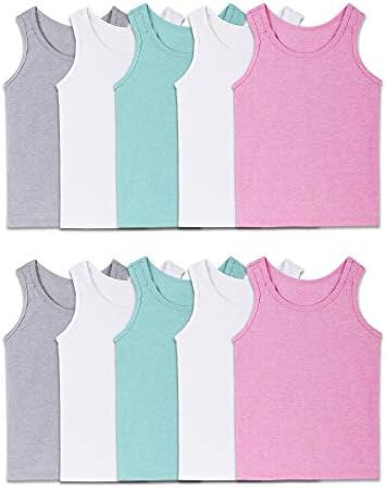 Fruit of the Loom girls Undershirts (Camis & Tanks) Camisole, Toddler Tank - 10 Pack Assorted, 4-5T US