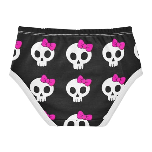 Cute White Skulls Black Girls Underwear Toddler 2t Cotton Cute Panties Girl Bright Underpants Briefs2
