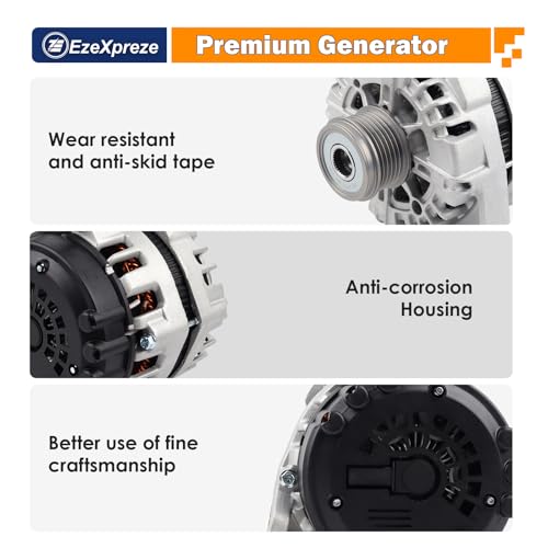 Image of EzeXpreze New Alternator Compatible with 2012-2015 Chevrolet Cruze 1.4L L4, 2016 Chevy Cruze Limited 1.4L L4 130Amp Replace# 13588290, 13581891, 13597227, 95939944