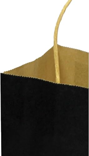 Miniatura 4 de Bakepacker 32pcs pequeñas bolsas de papel de regalo con asas 8.26 "× 6 "× 3.15" bolsas pequeñas bolsas de Kraft negras