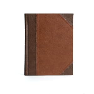 Book cover KJV Notetaking Bible, Large Print Edition, Brown/Tan LeatherTouch Over Board, Red Letter, Wide Margins, Journaling Space, Single-Column, Reading Plan, Easy-to-Read Bible MCM Type