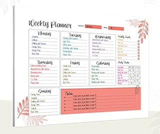 Weekly planner notepad | 52 luxury Sheets | Daily planner | To do List Notepads | Meal Planner Pad | Desk pad for Teachers, Students, Business Appointments by Giftinghouse